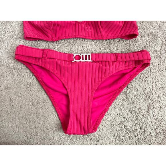 Solid & Striped NWT The Rachel Belted Ribbed Bikini in Orchid Women's Size M - Picture 6 of 12